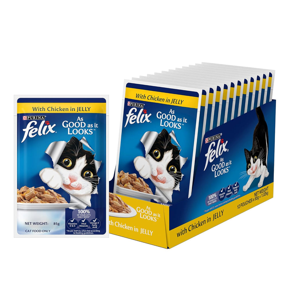 Purina Felix Chicken with Jelly Adult Cat Wet Food – 85g.