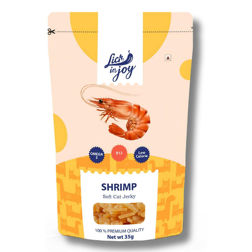 Lick in Joy Soft Cat Jerky All Life Stages Cat Treats, Shrimp, 35 g.
