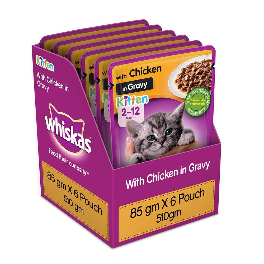 Whiskas Junior Kitten Wet Food - Chicken in Gravy (2-12 Months).