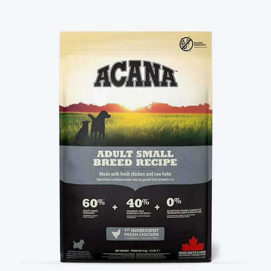 Acana Adult Small Breed Dry Dog Food.