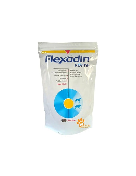 Flexadin Forte package for dogs on a white background
