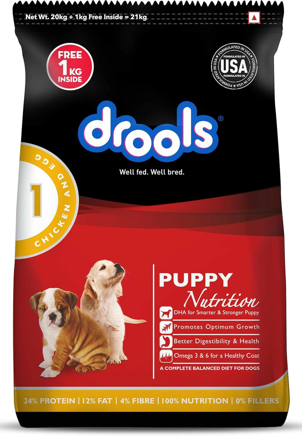Drools Chicken & Egg Dry Puppy Dog Food.