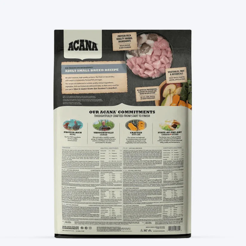 Acana Adult Small Breed Dry Dog Food.