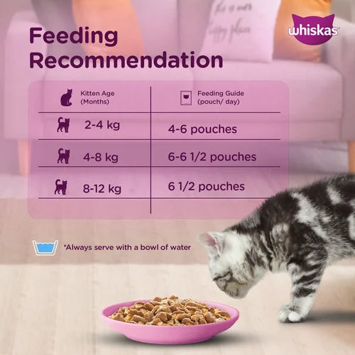 Whiskas Tasty Mix Wet Food for Kittens with Chicken, Tuna, & Sweet Potato in Gravy.