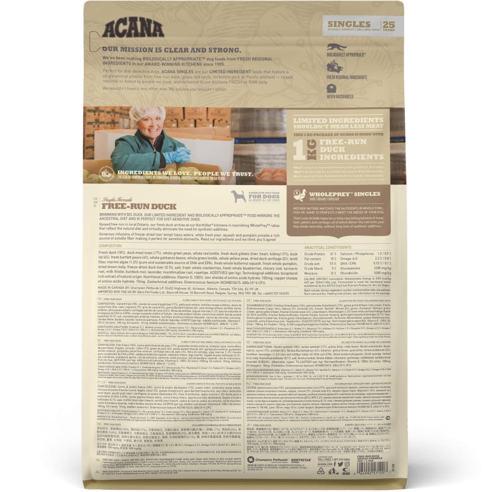 Acana Free Run Duck Dog Food.