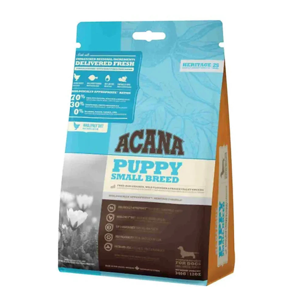Acana Small Breed Puppy Food – High-Protein Formula.