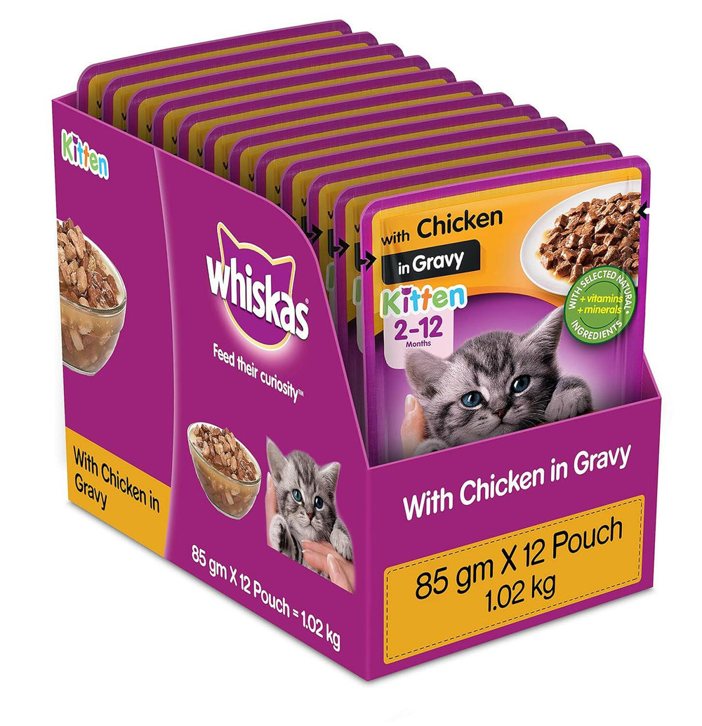 Whiskas Junior Kitten Wet Food - Chicken in Gravy (2-12 Months).