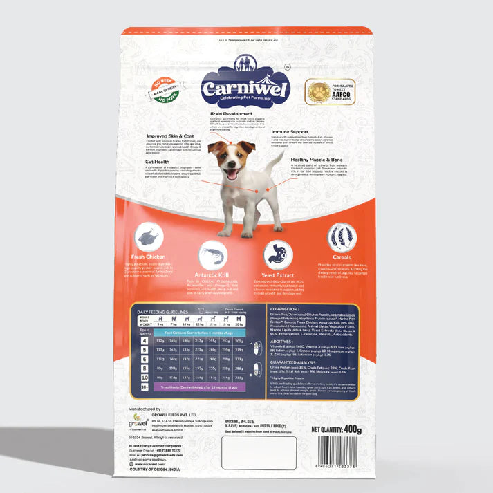 Carniwel with Fresh Chicken, Dry Dog Food for Small Dog, Puppy.