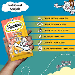 Temptations Creamy Purrrr ee Salmon & Cheese Cat Treats.