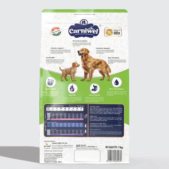Carniwel Starter Dry Dog Food for Large Breeds, Vegeterian.