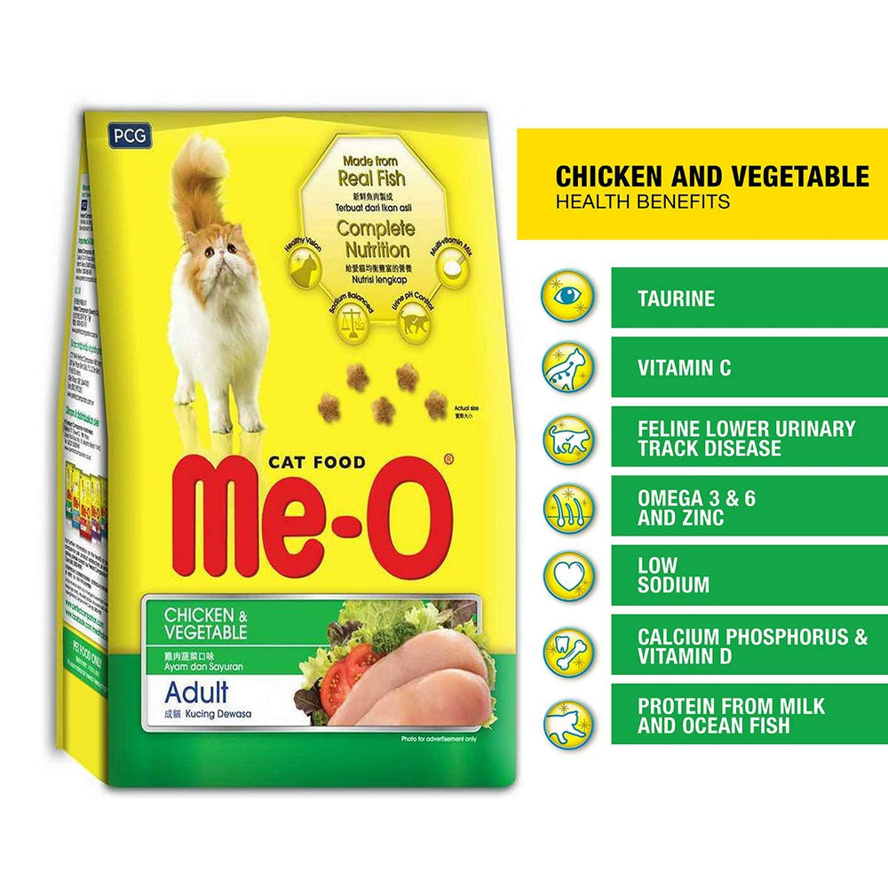 MeO Chicken and Vegetables Adult Cat Food.