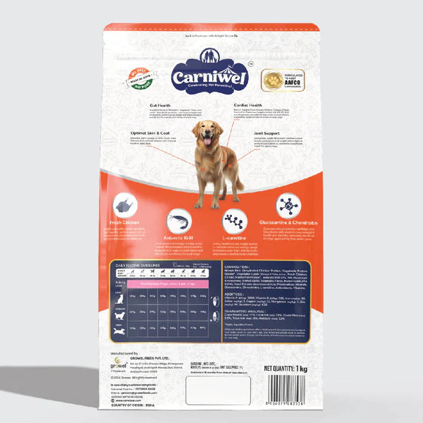 Carniwel with Fresh Chicken, Adult Dry Dog Food for Large Dog.