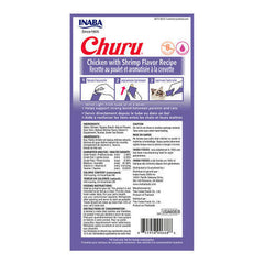 INABA Churu Chicken with Shrimp Recipe Lickable Purée Natural Cat Treats USA608A, 56 g.