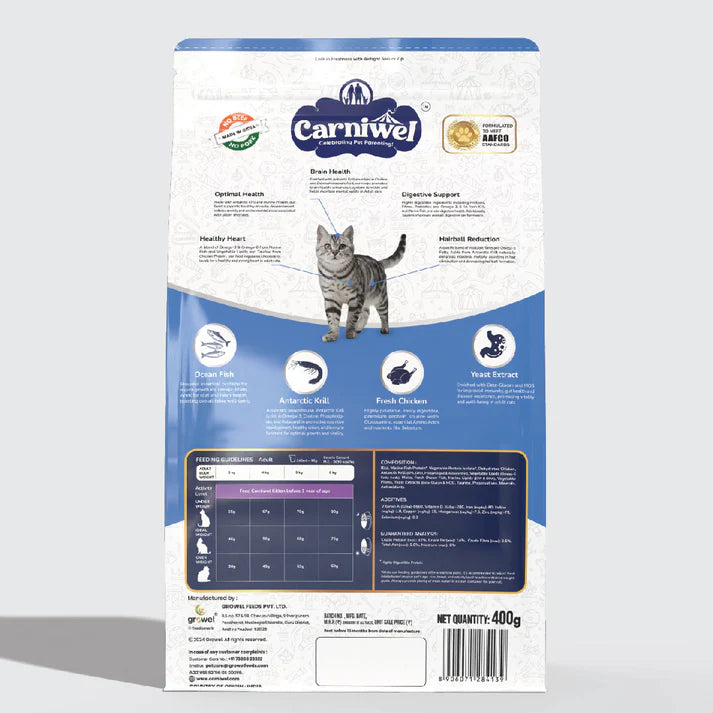 Carniwel with Ocean Fish & Krill, Dry Cat Food, Adult.