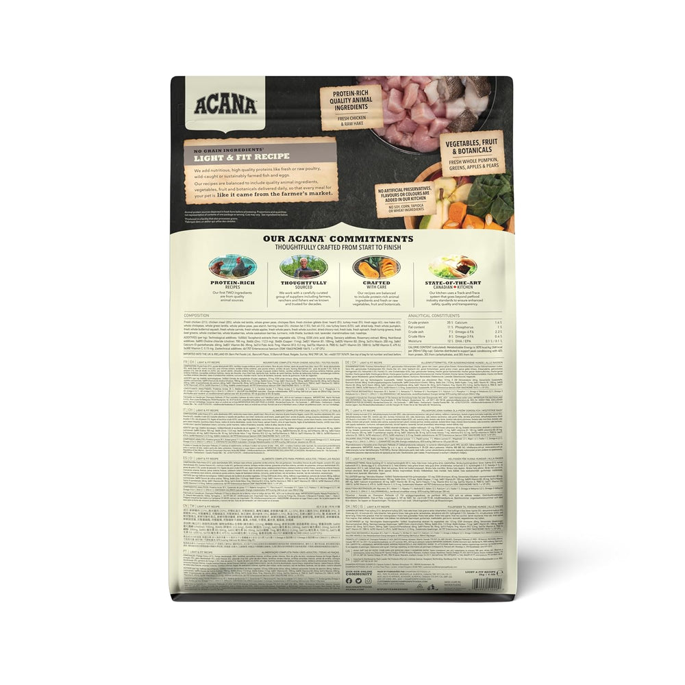 Acana Light & Fit Adult Dog Food.