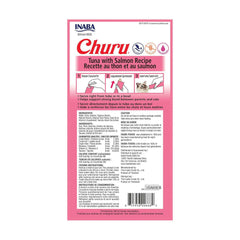 INABA Churu Tuna with Salmon Recipe Lickable Purée Natural Cat Treats USA606A, 56 g (Pack of 1).