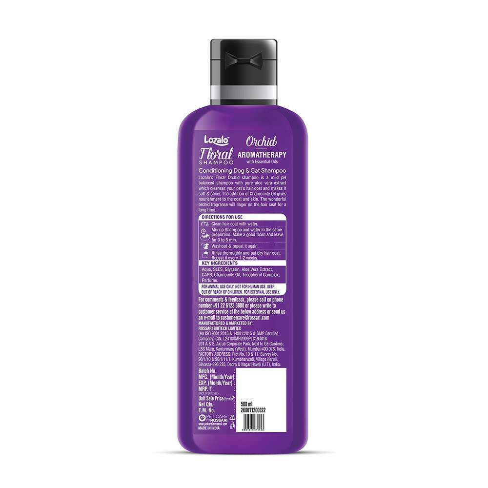 Lozalo Floral Pet Shampoo Effective Cleansing for Smelly Dogs and Cats (Orchid Fragrance).