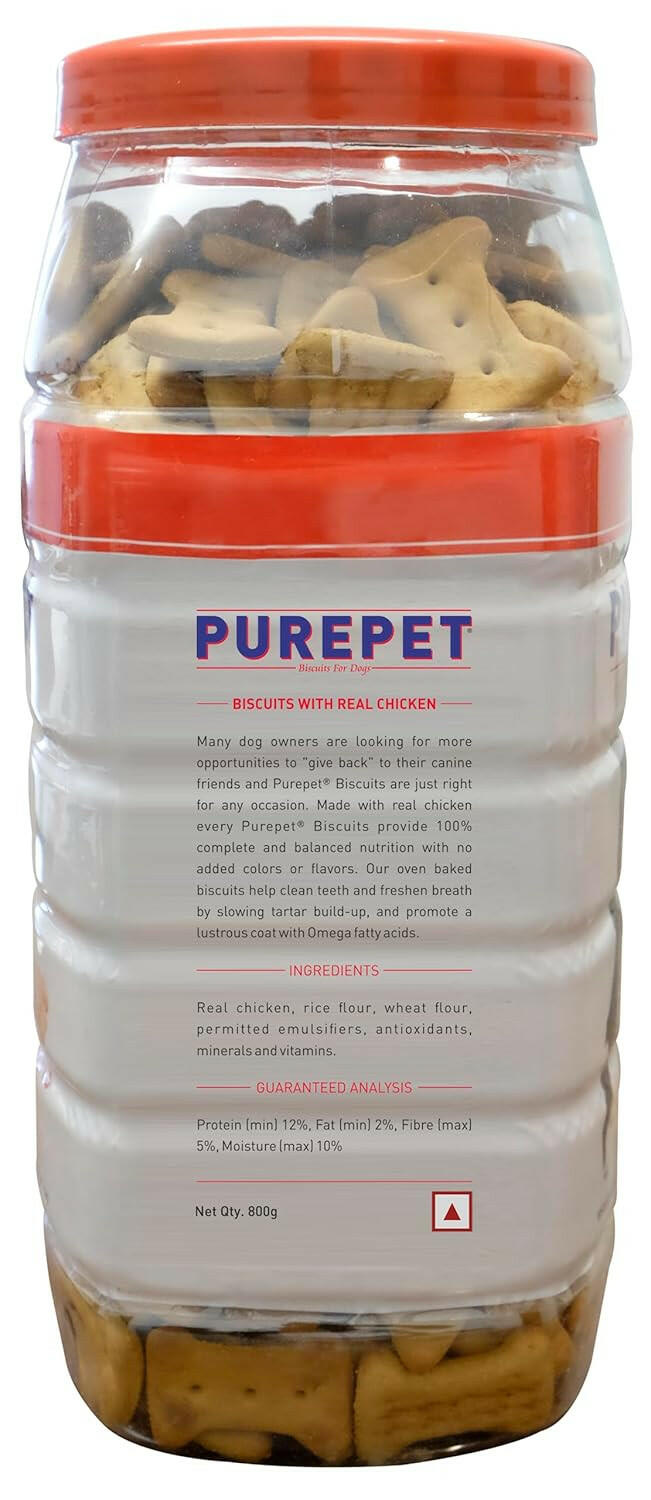 PUREPET Dog Biscuit Treats – Real Chicken Flavour for All Life Stages.