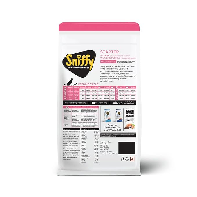 Sniffy Gluten Free Chicken & Egg Starter Dog Dry Food.