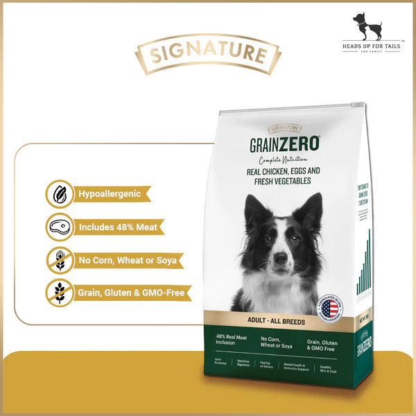 Signature Grain Zero Adult Dry Dog Food.