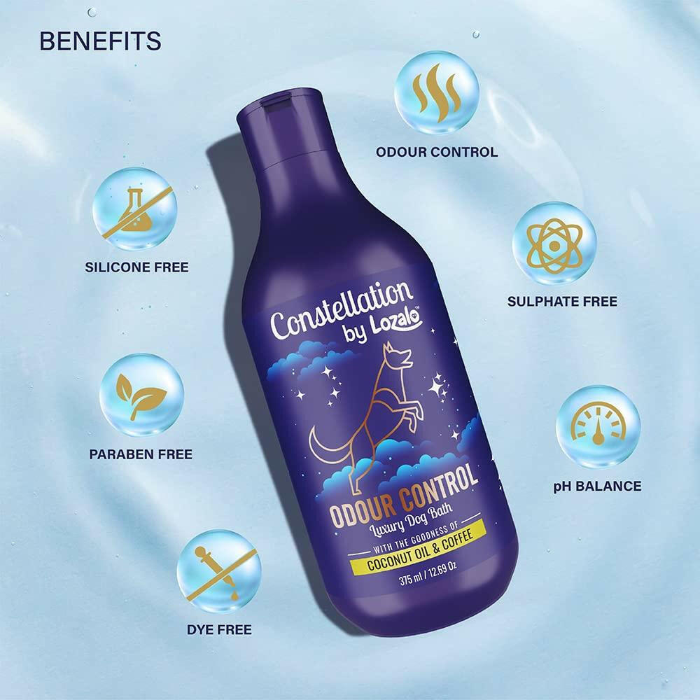Lozalo Constellation Odour Control Shampoo for Dogs, 375 ml (Pack of 1).
