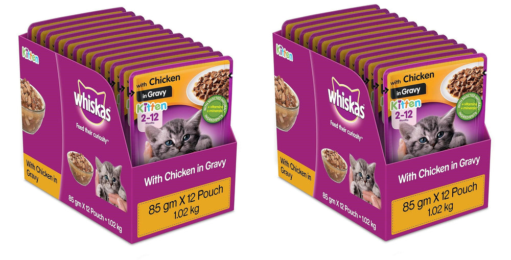 Whiskas Junior Kitten Wet Food - Chicken in Gravy (2-12 Months).
