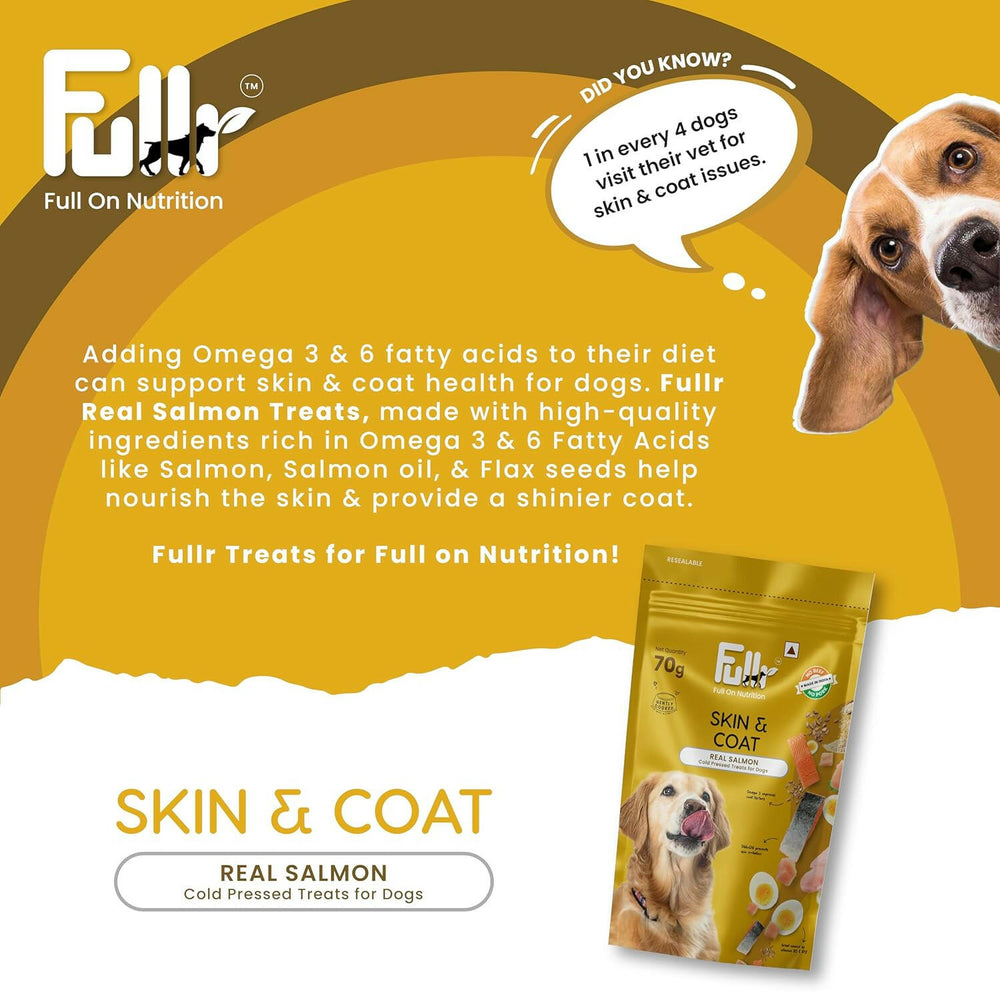 Fullr Skin & Coat Cold Pressed Dog Treats, 70g (Pack of 1).