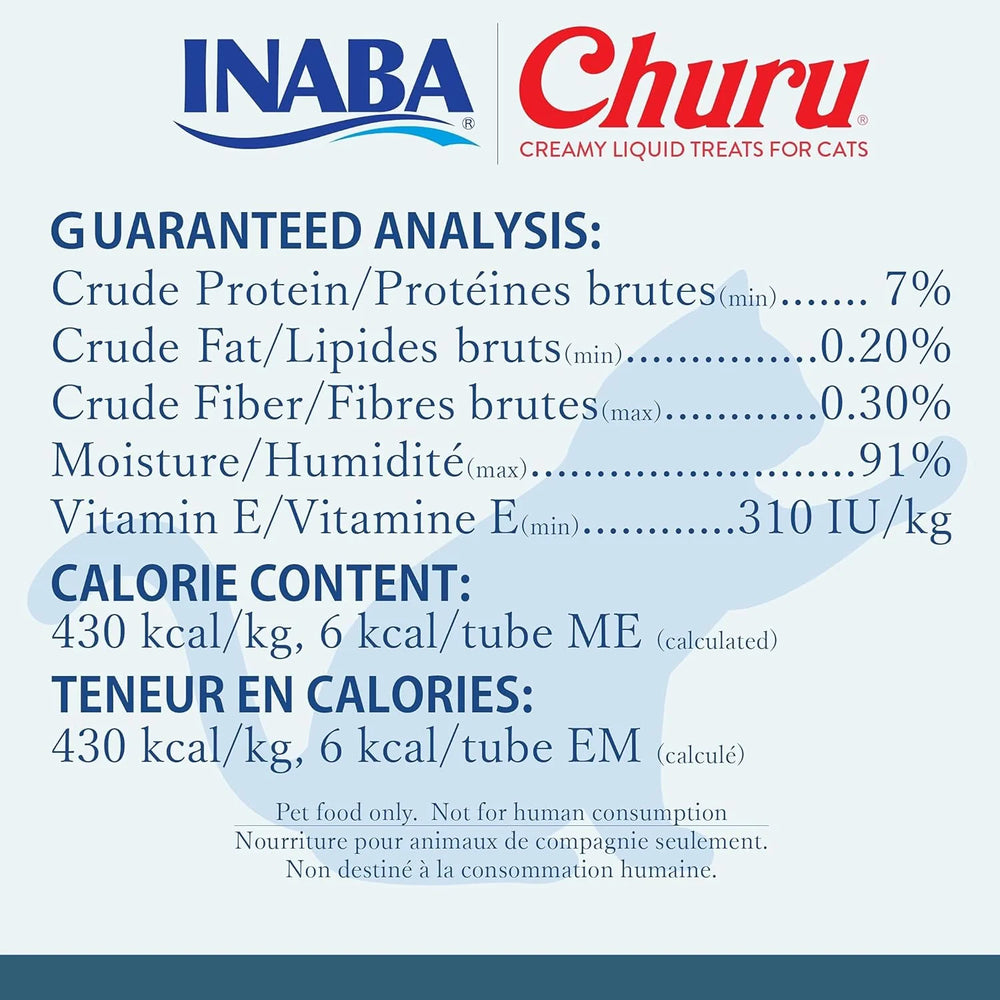 INABA Churu Tuna Recipe Lickable Purée Natural Cat Treats USA601A, 56 g (Pack of 1).