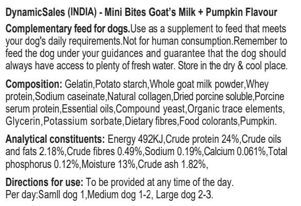 DynamicSales Hypoallergenic Dog Treats – Healthy Skin & Coat Mini Bites, Pumpkin Flavour.