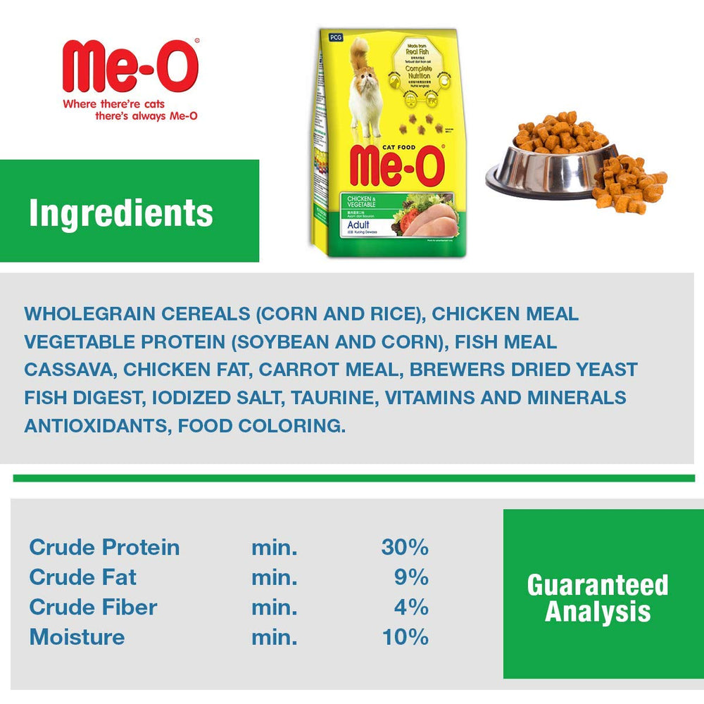 MeO Chicken and Vegetables Adult Cat Food.