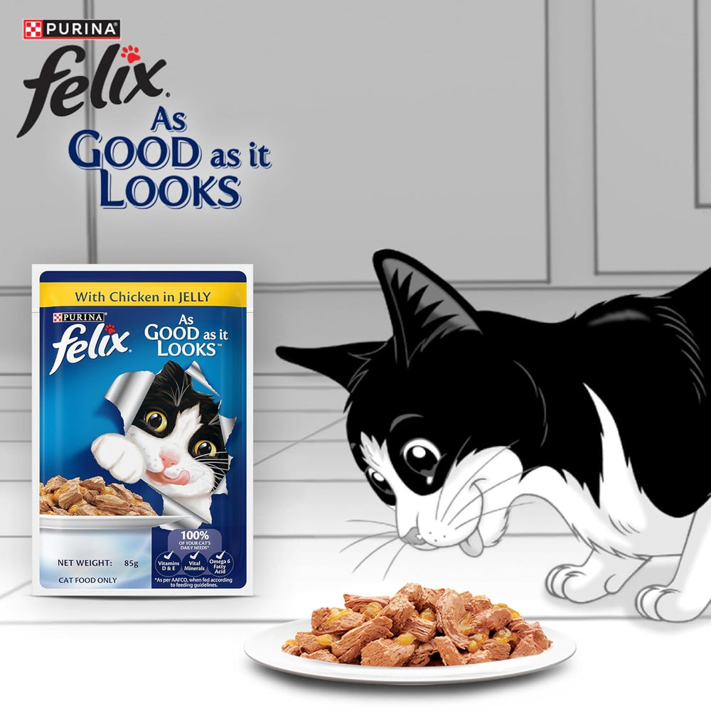 Purina Felix Chicken with Jelly Adult Cat Wet Food – 85g.