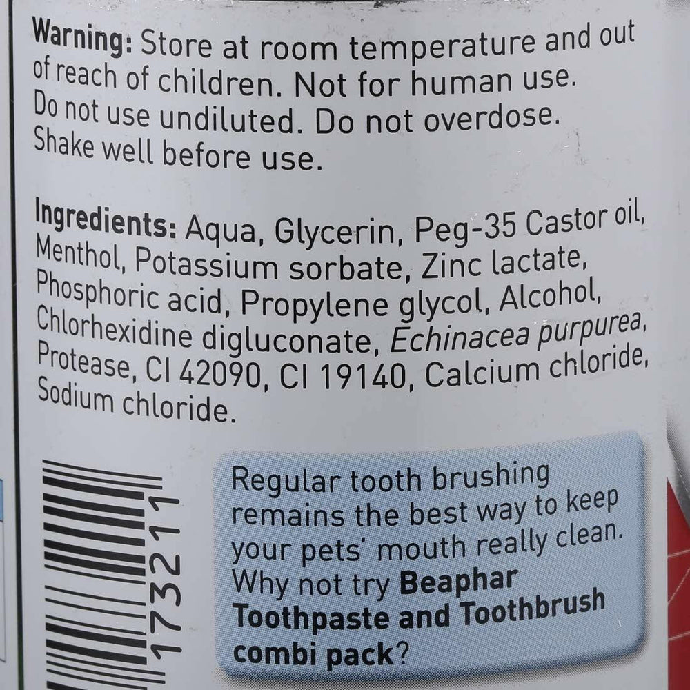 Beaphar Plaque Away Dental Care for Dogs & Cats, 250ml.