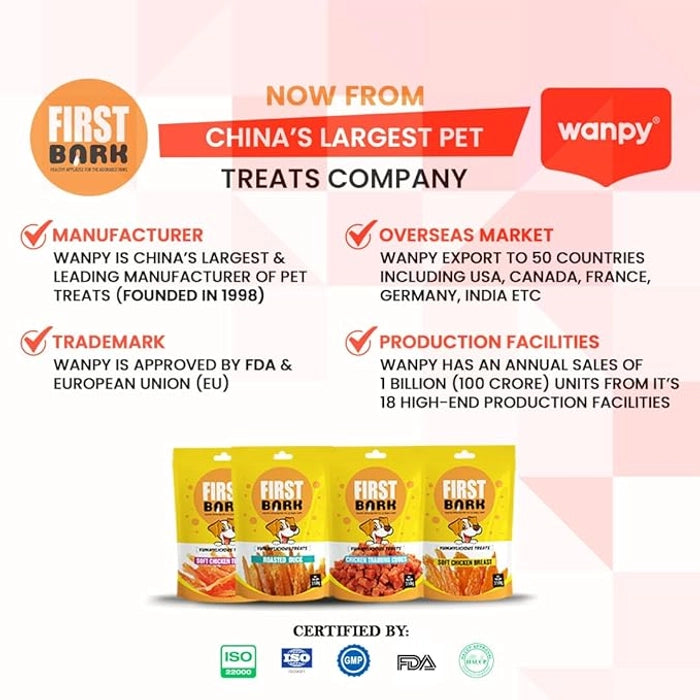 First Bark Soft Chicken Tenders Dog Treats, 70g.