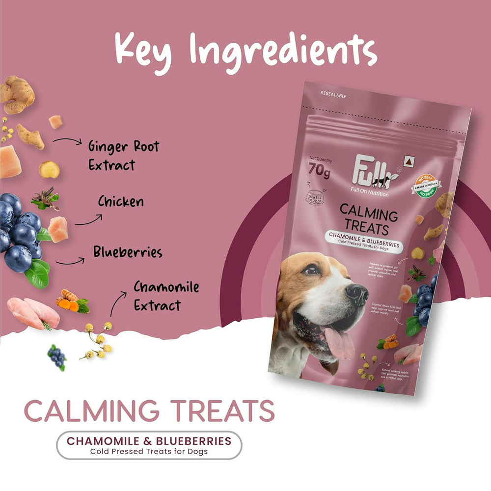 Fullr Calming Cold Pressed Dog Treats, 70g (Pack of 1).