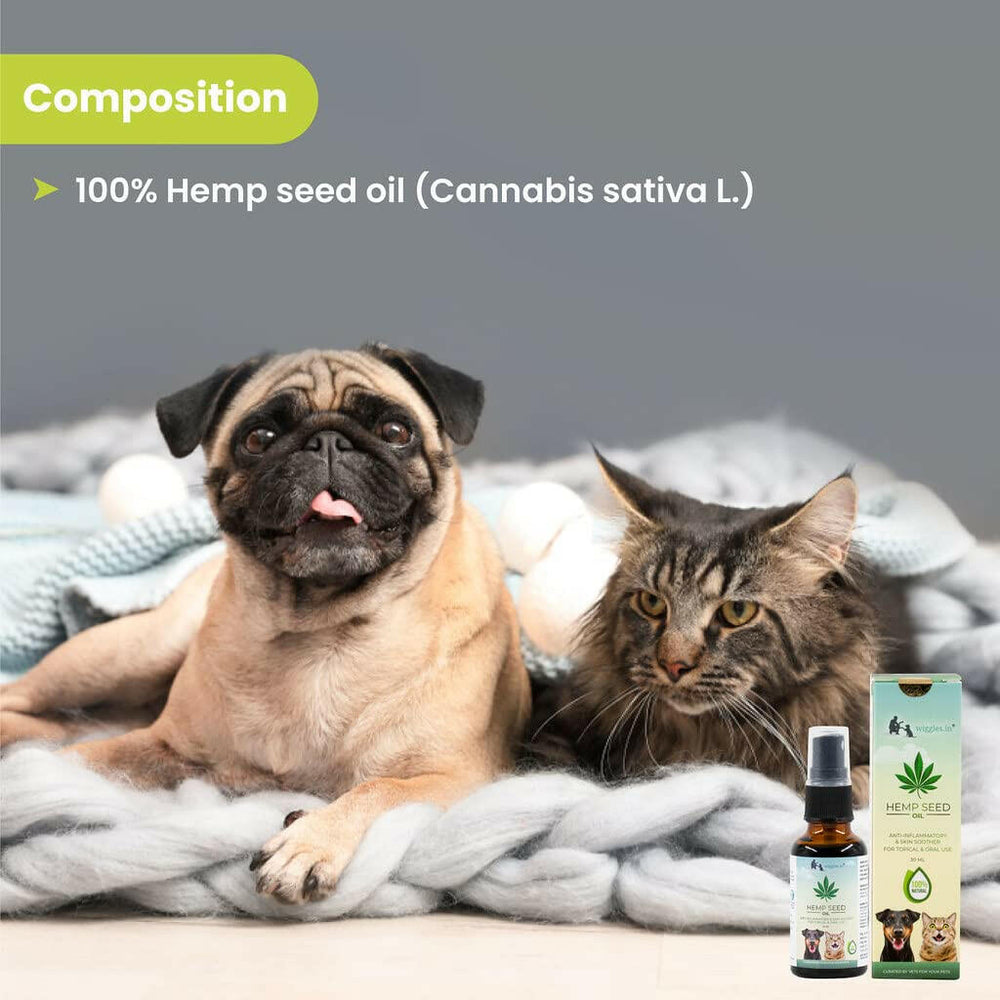 Wiggles Hemp Seed Oil for Dogs & Cats 30ML – Natural Pet Supplement.