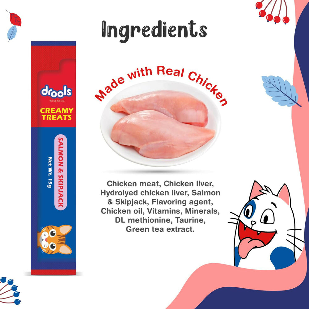 Drools Salmon & Skipjack Creamy Cat Treats.