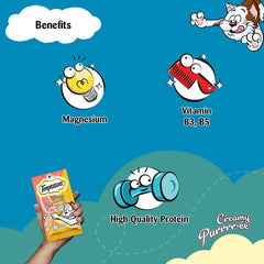 Temptations Creamy Purrrr ee Salmon & Cheese Cat Treats.