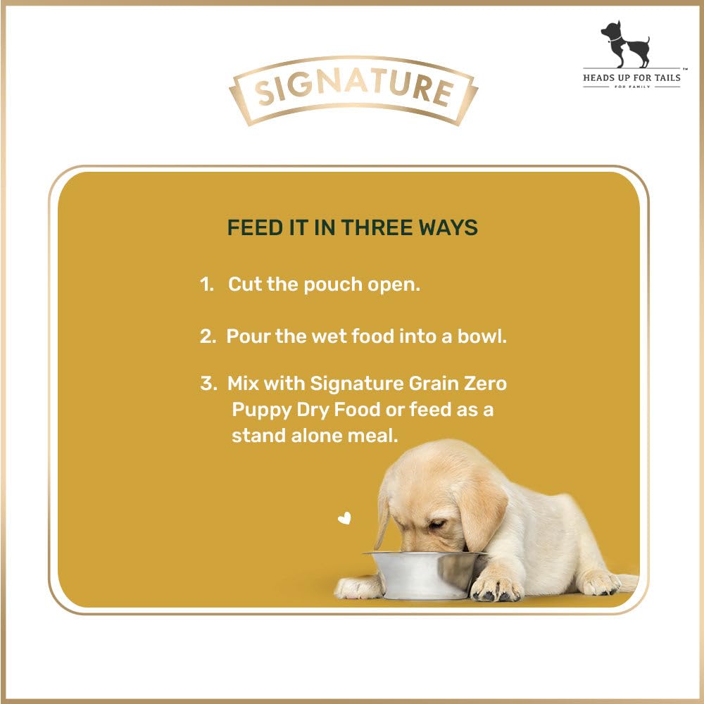Signature Grain Zero Chicken Chunks Gravy Puppy Dog Wet Food — 150 g.