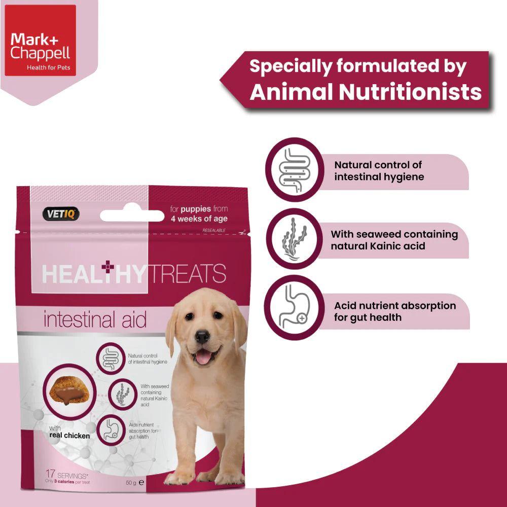 Mark and Chappell Healthy Intestinal Aid Puppy Treats.