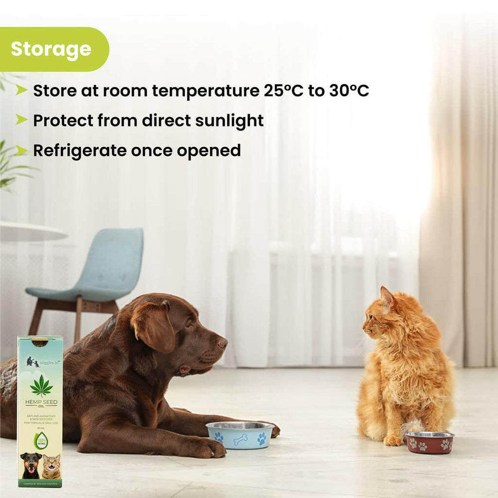 Wiggles Hemp Seed Oil for Dogs & Cats 30ML – Natural Pet Supplement.