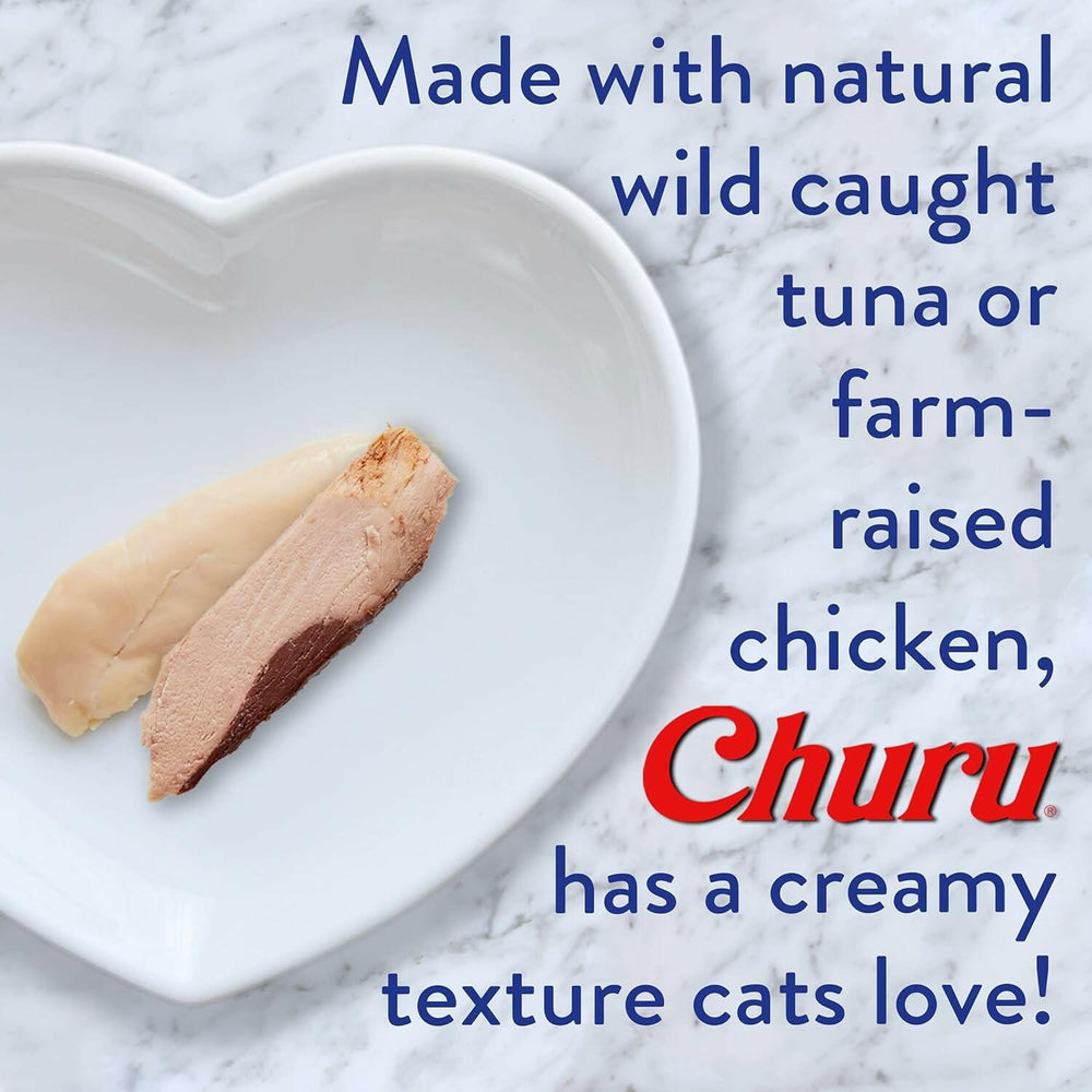 INABA Churu Chicken with Scallop Recipe Lickable Purée Natural Cat Treats USA605A, 56 g.