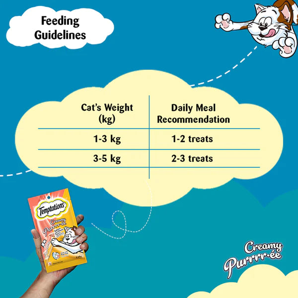 Temptations Creamy Purrrr ee Salmon & Cheese Cat Treats.
