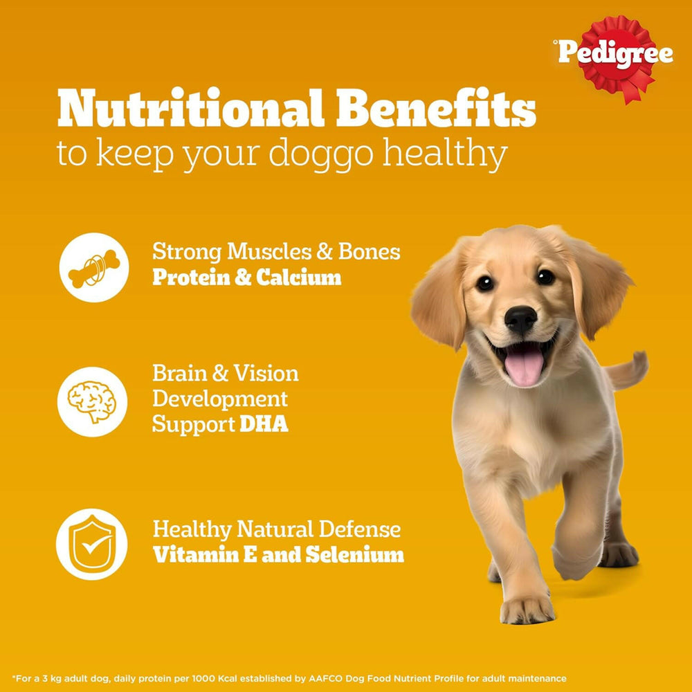Pedigree Puppy Chicken & Liver Chunks in Gravy Wet Dog Food.
