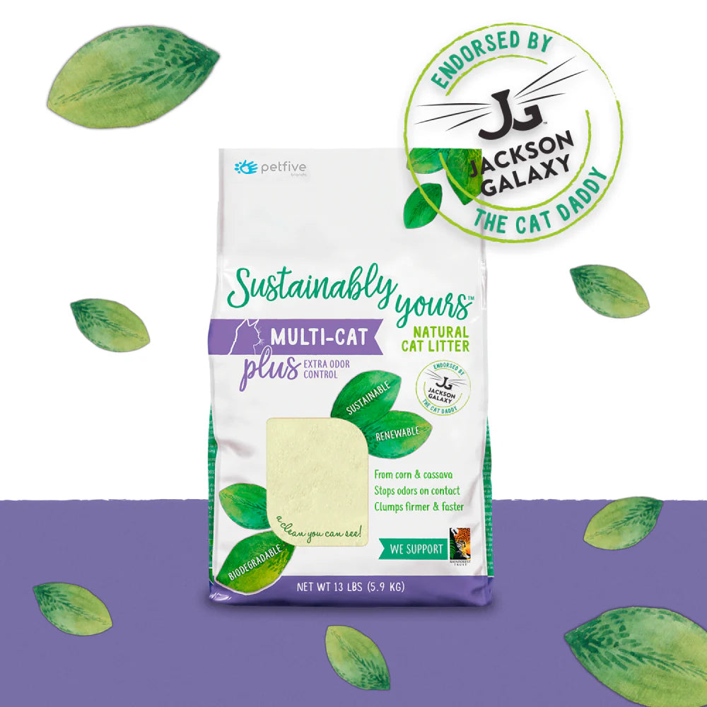 Sustainably Yours Multi Cat Plus Unscented Cat Litter.
