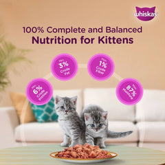 Whiskas Junior Kitten Wet Food, Chicken & Salmon in Jelly.