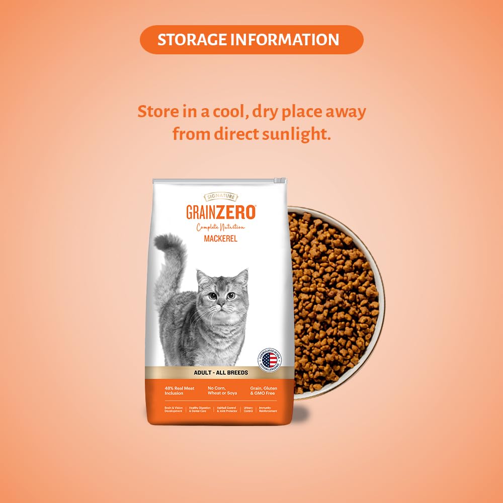 Bowl of dry cat food kibble.
