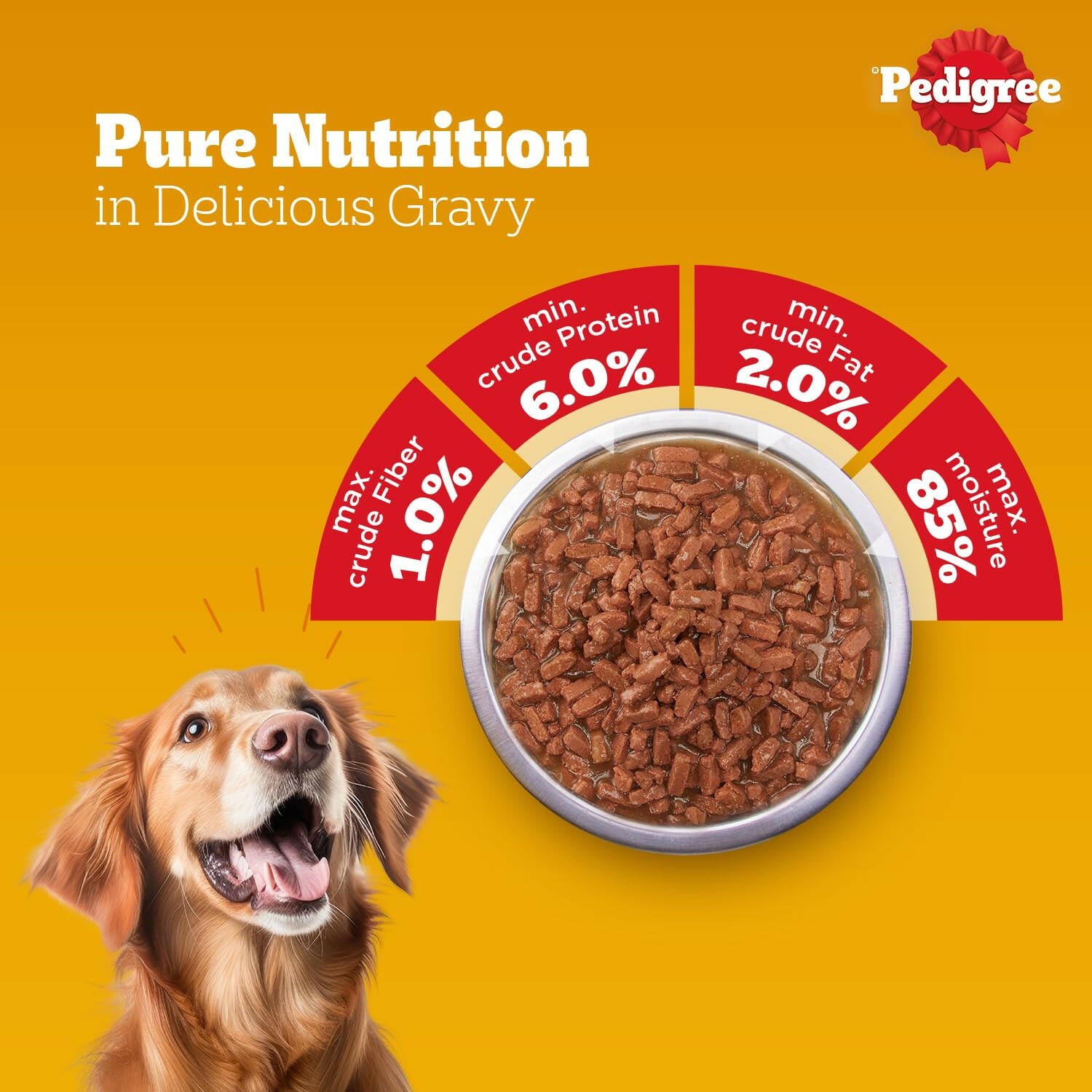 Pedigree Adult Wet Dog Food Chicken & Liver Chunks in Gravy.