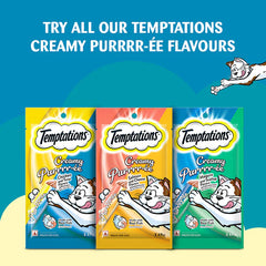 Temptations Creamy Purrrr ee Salmon & Cheese Cat Treats.