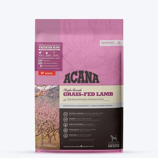 Acana Grass Fed Lamb Dog Food.