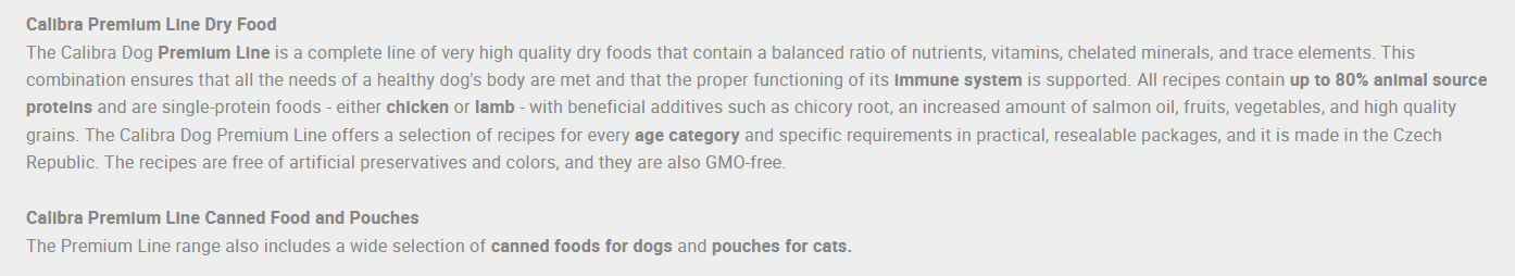 Calibra Adult Large Breed Premium Line Dog Food.